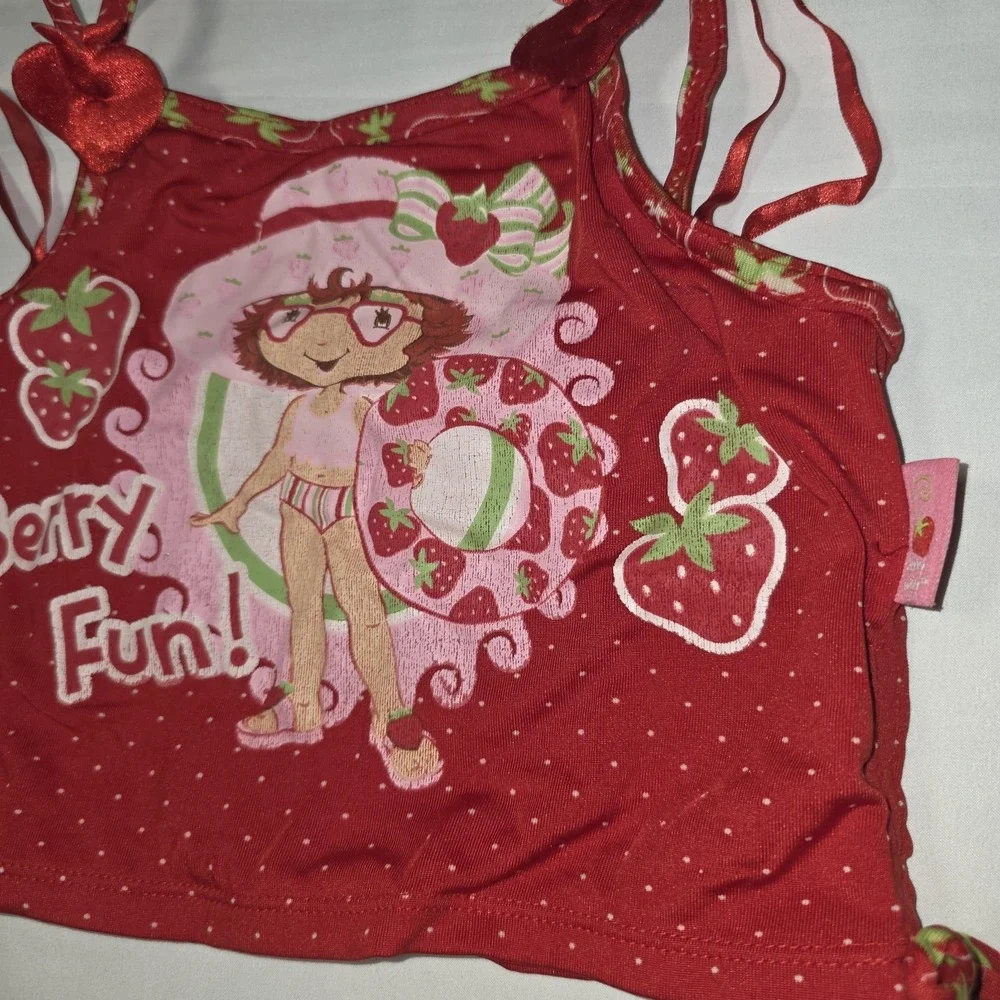 Vintage 2005 Strawberry Shortcake Girls Swim‎ Top Berry Fun Red Size 6 READ